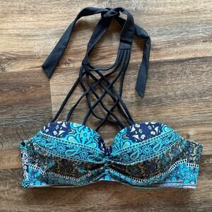 Perfectly Suited Paisley Strappy Bikini Top Size Medium